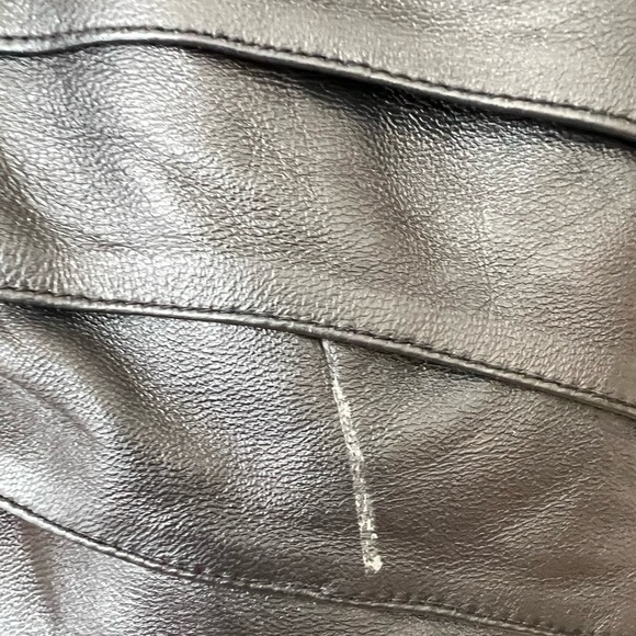 Jones New York Black Genuine Leather Moto Jacket Size Small Vintage Y2K 90s - Picture 6 of 7